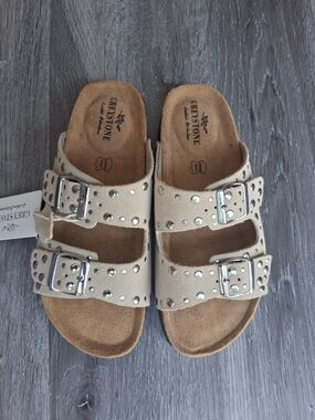 GREYSTONE Suede Studded FANNA Sandals Leather Collection Size 7